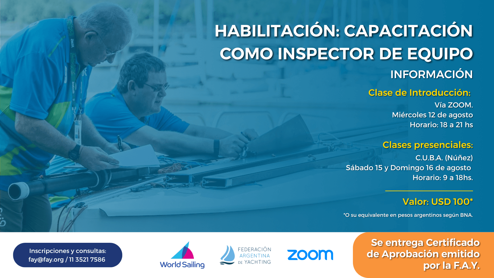 Habilitación Capacitación como Inspector de Equipo